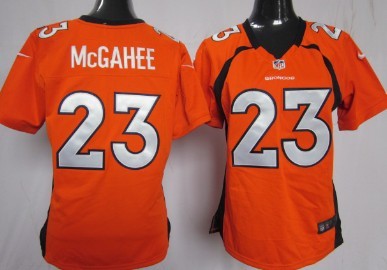 Nike Denver Broncos #23 Willis McGahee Orange Game Womens Jersey 