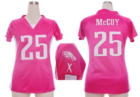 Nike Philadelphia Eagles #25 LeSean McCoy 2012 Pink Womens Draft Him II Top Jersey 