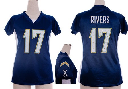 Nike San Diego Chargers #17 Philip Rivers 2012 Navy Blue Womens Draft Him II Top Jersey 