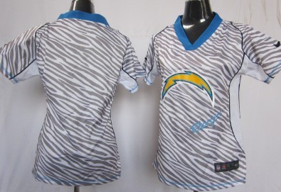 Nike San Diego Chargers Blank 2012 Womens Zebra Fashion Jersey 