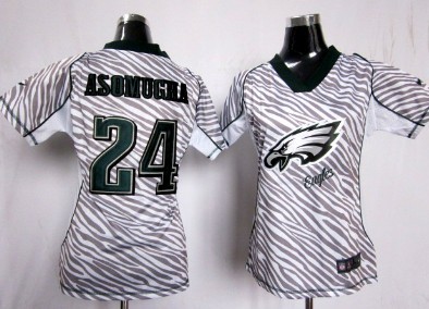 Nike Philadelphia Eagles #24 Nnamdi Asomugha 2012 Womens Zebra Fashion Jersey 