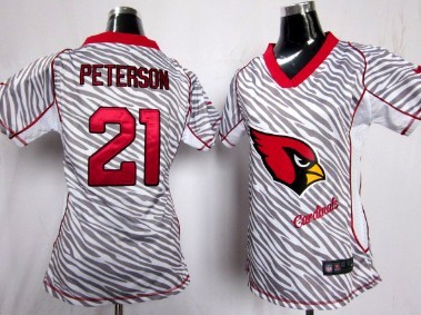 Nike Arizona Cardinals #21 Patrick Peterson 2012 Womens Zebra Fashion Jersey 