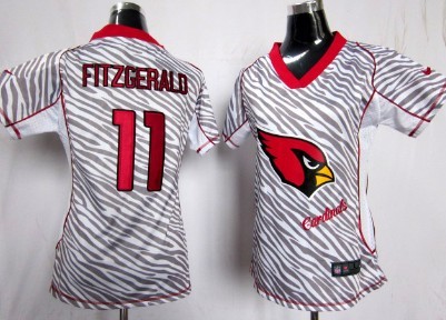 Nike Arizona Cardinals #11 Larry Fitzgerald 2012 Womens Zebra Fashion Jersey 