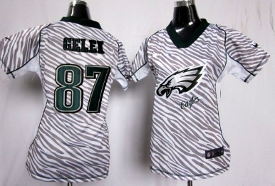 Nike Philadelphia Eagles #87 Brent Celek 2012 Womens Zebra Fashion Jersey 