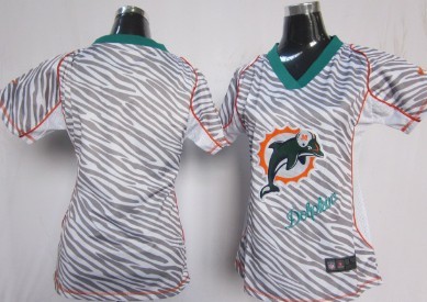 Nike Miami Dolphins Blank 2012 Womens Zebra Fashion Jersey 