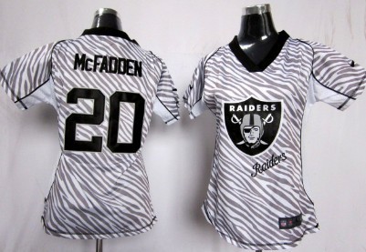 Nike Oakland Raiders #20 Darren Mcfadden 2012 Womens Zebra Fashion Jersey 