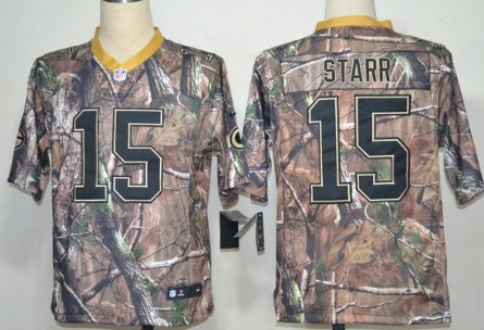 Nike Green Bay Packers #15 Bart Starr Realtree Camo Elite Jersey 