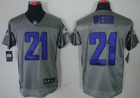 Nike Baltimore Ravens #21 Lardarius Webb Gray Shadow Elite Jersey