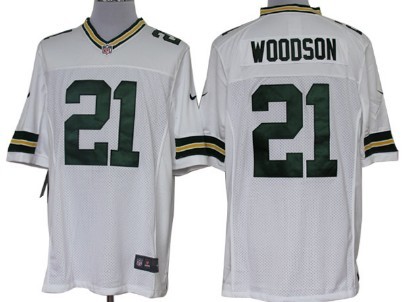 Nike Green Bay Packers #21 Charles Woodson White Limited Jersey 