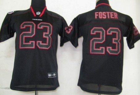 Nike Houston Texans #23 Arian Foster Lights Out Black Kids Jersey 