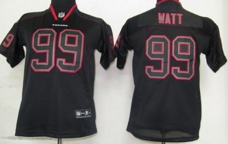 Nike Houston Texans #99 J.J. Watt Lights Out Black Kids Jersey 