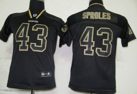 Nike New Orleans Saints #43 Darren Sproles Lights Out Black Kids Jersey 