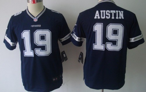 Nike Dallas Cowboys #19 Miles Austin Blue Limited Kids Jersey 