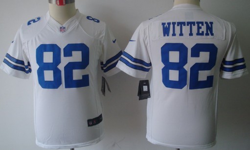 Nike Dallas Cowboys #82 Jason Witten White Limited Kids Jersey 