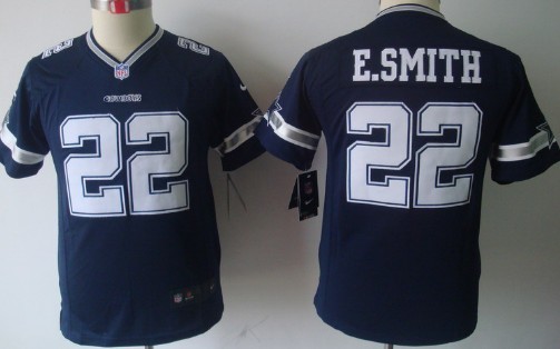 Nike Dallas Cowboys #22 Emmitt Smith Blue Limited Kids Jersey 