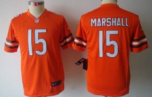 Nike Chicago Bears #15 Brandon Marshall Orange Limited Kids Jersey 