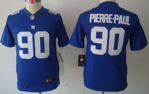 Nike New York Giants #90 Jason Pierre-Paul Blue Limited Kids Jersey 