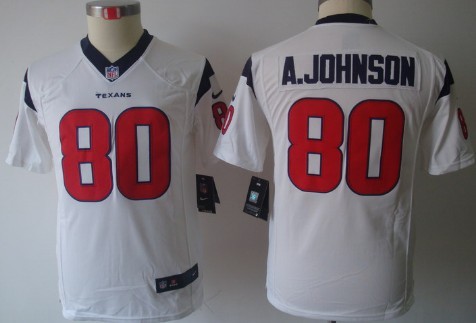 Nike Houston Texans #80 Andre Johnson White Limited Kids Jersey 