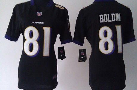 Nike Baltimore Ravens #81 Anquan Boldin Black Game Womens Jersey 