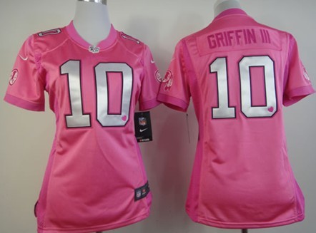 Nike Washington Redskins #10 Robert Griffin III Pink Love Womens Jersey 