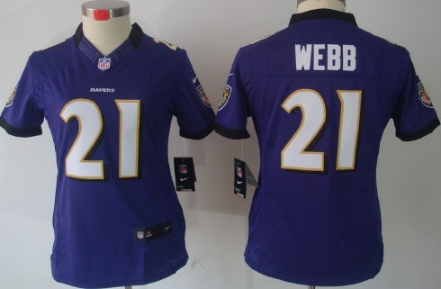 Nike Baltimore Ravens #21 Lardarius Webb Purple Limited Womens Jersey 