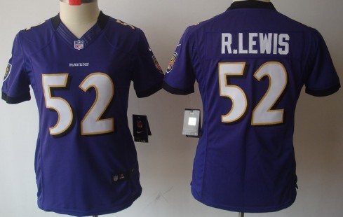 Nike Baltimore Ravens #52 Ray Lewis Purple Limited Womens Jersey 