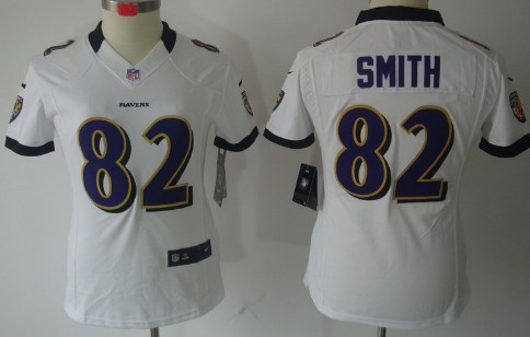 Nike Baltimore Ravens #82 Torrey Smith White Limited Womens Jersey 