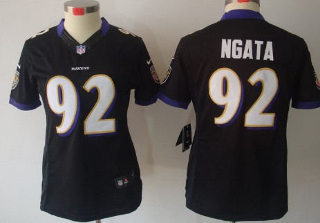 Nike Baltimore Ravens #92 Haloti Ngata Black Limited Womens Jersey 