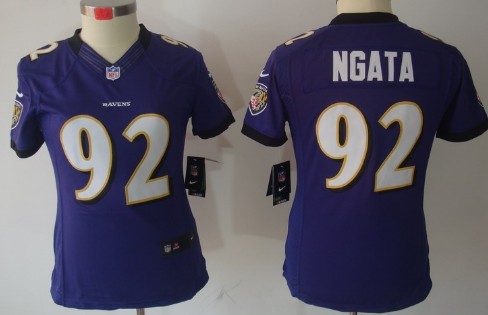 Nike Baltimore Ravens #92 Haloti Ngata Purple Limited Womens Jersey 