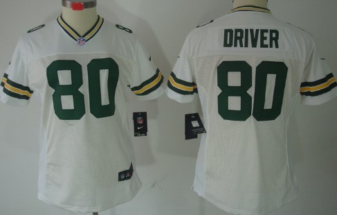 Nike Green Bay Packers #80 Donald Driver White Limited Womens Jersey 