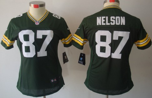 Nike Green Bay Packers #87 Jordy Nelson Green Limited Womens Jersey 