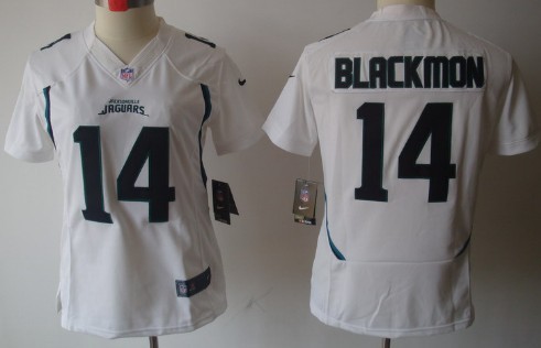 Nike Jacksonville Jaguars #14 Justin Blackmon White Limited Womens Jersey 