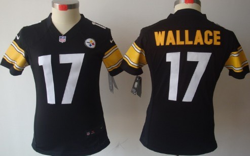 Nike Pittsburgh Steelers #17 Mike Wallace Black Limited Womens Jersey 