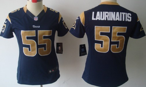 Nike St. Louis Rams #55 James Laurinaitis Navy Blue Limited Womens Jersey 