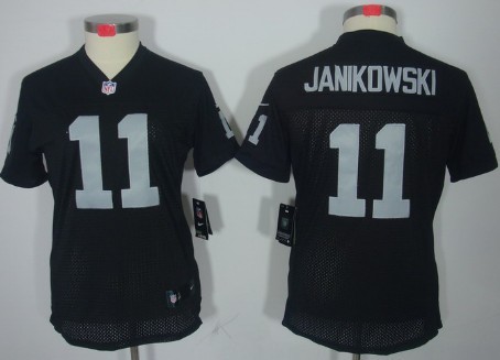 Nike Oakland Raiders #11 Sebastian Janikowski Black Limited Womens Jersey 