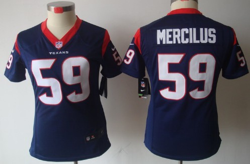 Nike Houston Texans #59 Whitney Mercilus Blue Limited Womens Jersey 