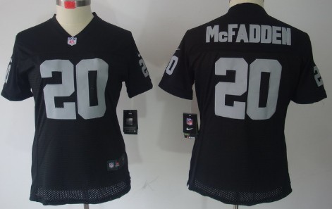 Nike Oakland Raiders #20 Darren McFadden Black Limited Womens Jersey 