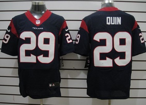 Nike Houston Texans #29 Glover Quin Blue Elite Jersey 