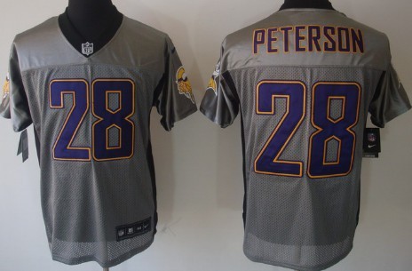 Nike Minnesota Vikings #28 Adrian Peterson Gray Shadow Elite Jersey 