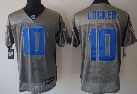 Nike Tennessee Titans #10 Jake Locker Gray Shadow Elite Jersey 