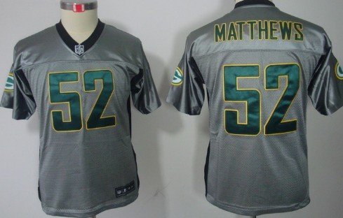 Nike Green Bay Packers #52 Clay Matthews Gray Shadow Kids Jersey 