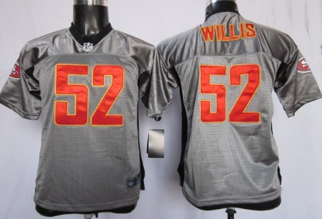 Nike San Francisco 49ers #52 Patrick Willis Gray Shadow Kids Jersey 