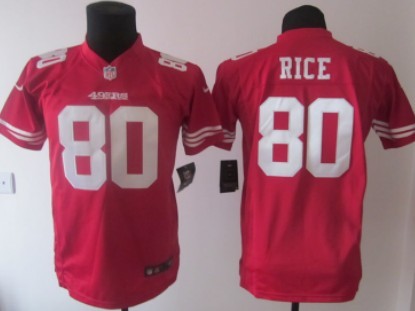 Nike San Francisco 49ers #80 Jerry Rice Red Game Kids Jersey 