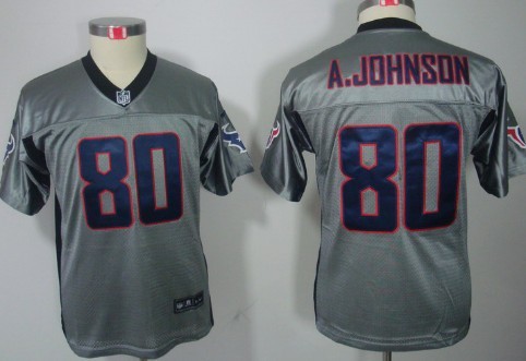 Nike Houston Texans #80 Andre Johnson Gray Shadow Kids Jersey 