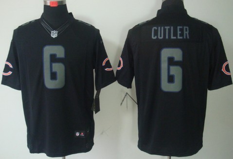 Nike Chicago Bears #6 Jay Cutler Black Impact Limited Jersey 