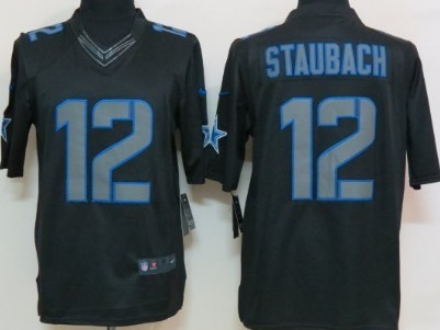 Nike Dallas Cowboys #12 Roger Staubach Black Impact Limited Jersey 