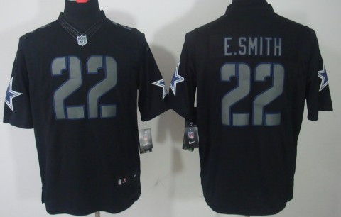 Nike Dallas Cowboys #22 Emmitt Smith Black Impact Limited Jersey 