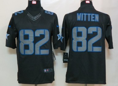 Nike Dallas Cowboys #82 Jason Witten Black Impact Limited Jersey 