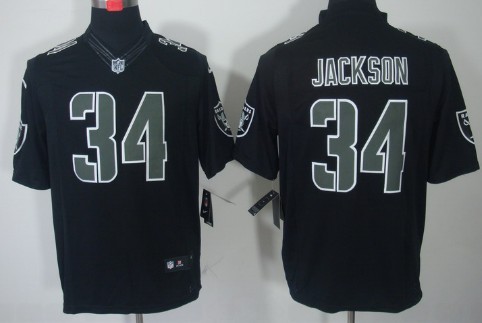 Nike Oakland Raiders #34 Bo Jackson Black Impact Limited Jersey 