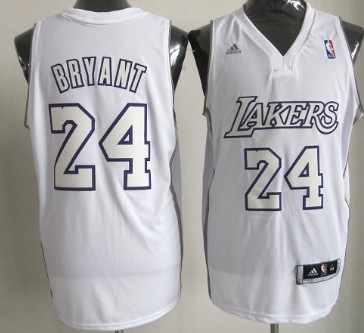 Los Angeles Lakers #24 Kobe Bryant Revolution 30 Swingman White Big Color Jersey 